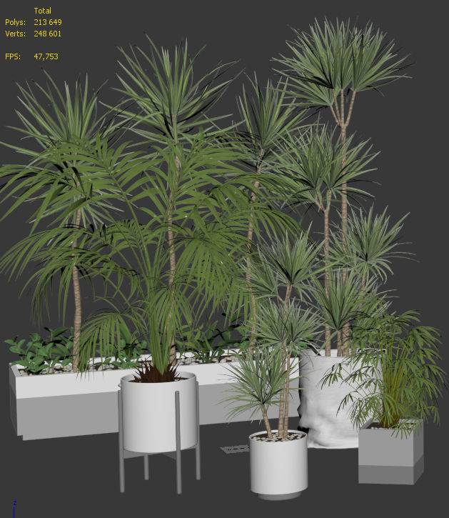 Palms palm tree in pot 3D model_7
