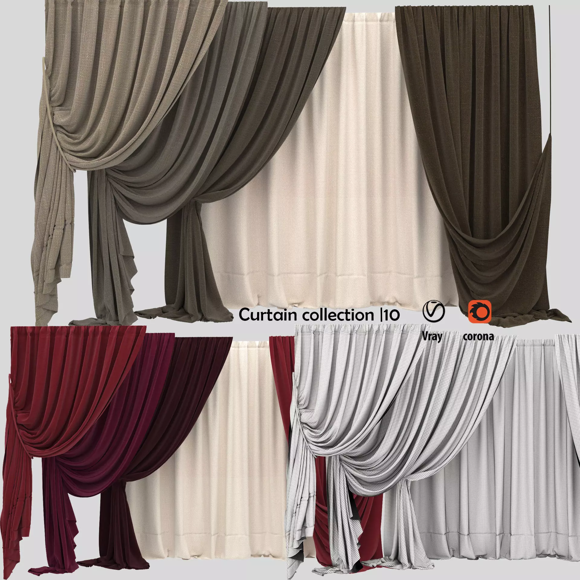 Curtain collection 10 3D model