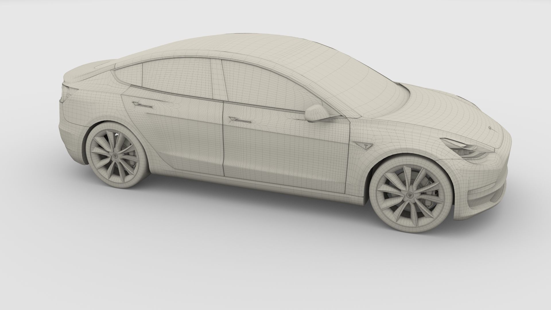 Tesla Model 3 Silver 3D model_35