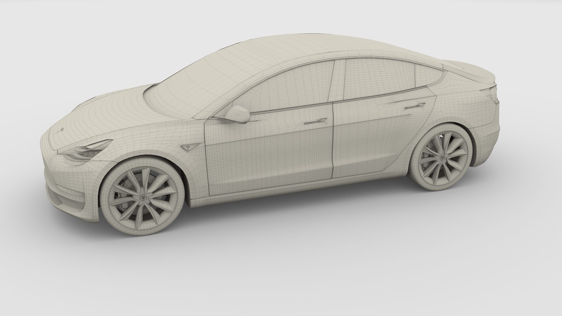 Tesla Model 3 Silver 3D model_11