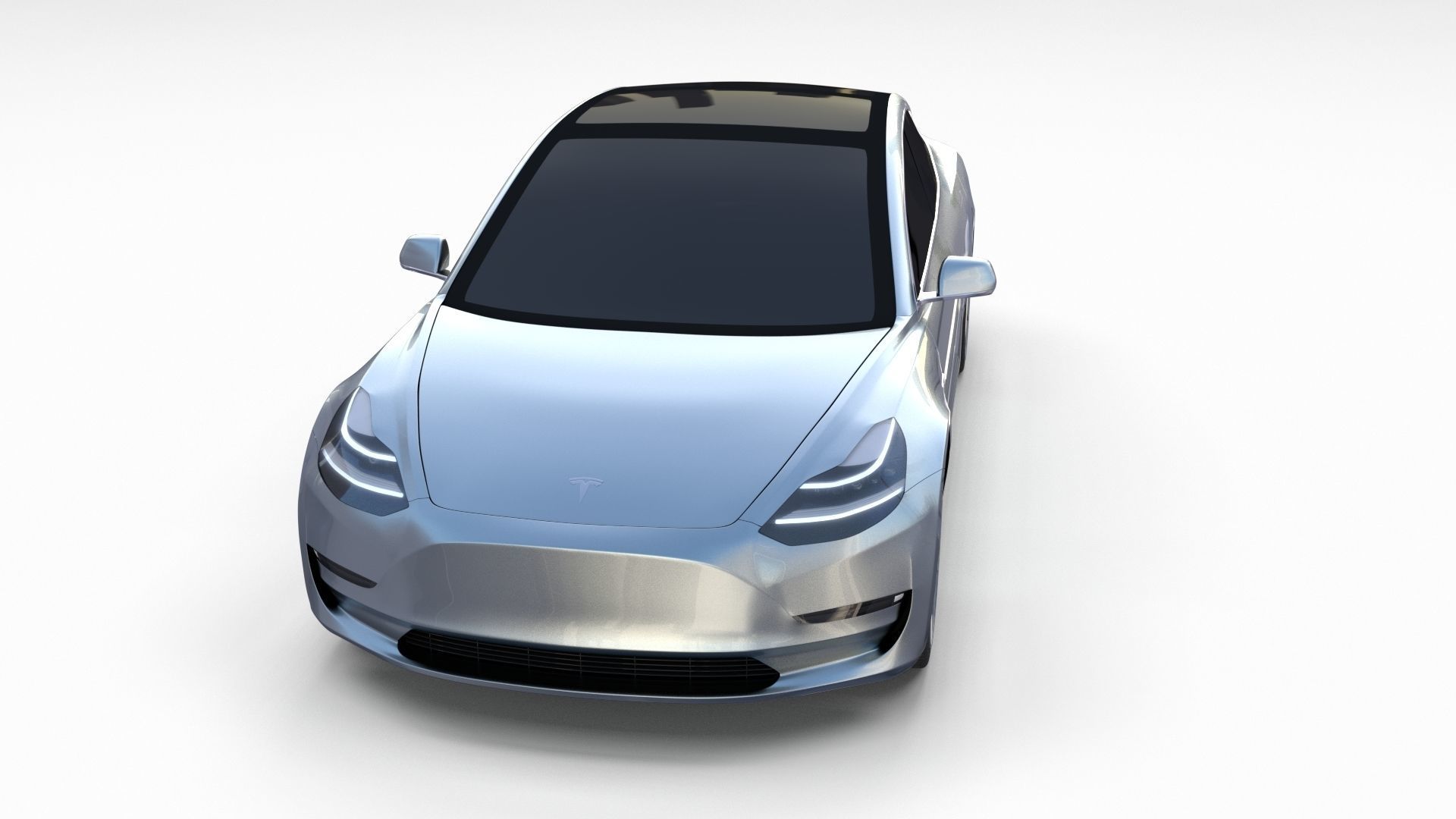 Tesla Model 3 Silver 3D model_5