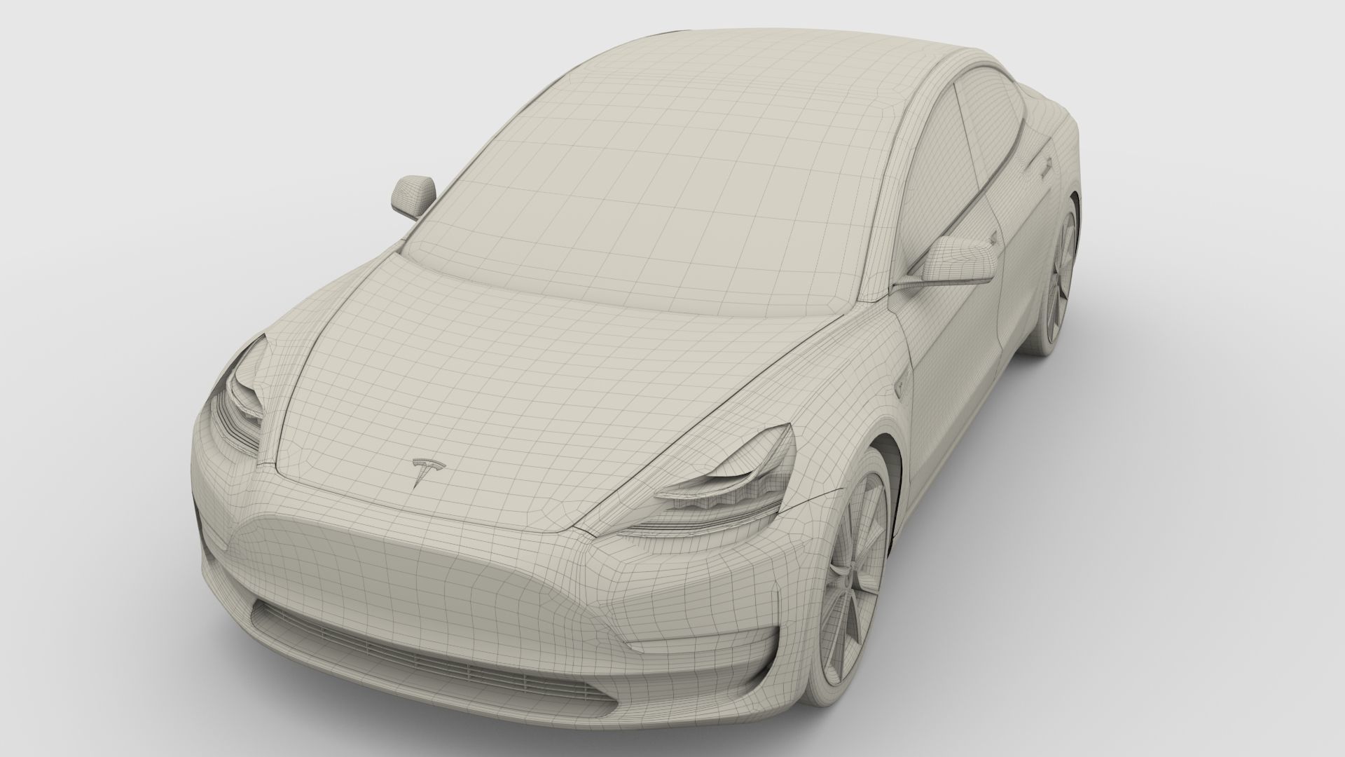 Tesla Model 3 Silver 3D model_32