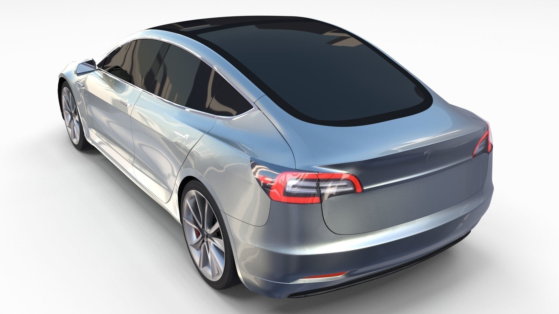 Tesla Model 3 Silver 3D model_24