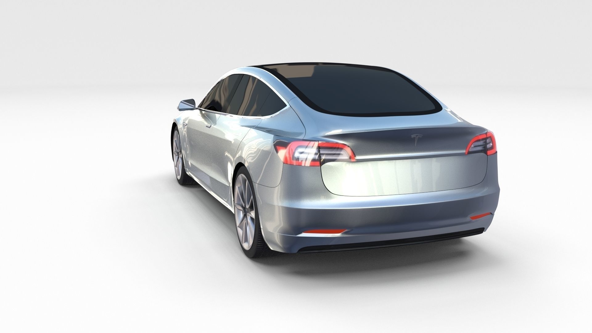 Tesla Model 3 Silver 3D model_37