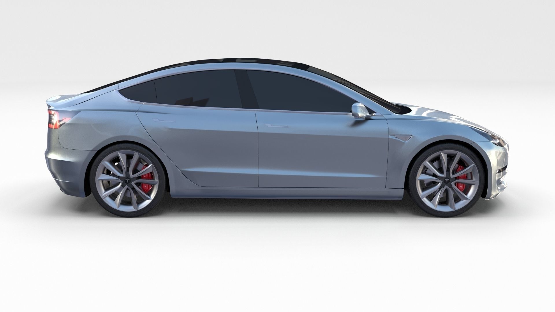 Tesla Model 3 Silver 3D model_7