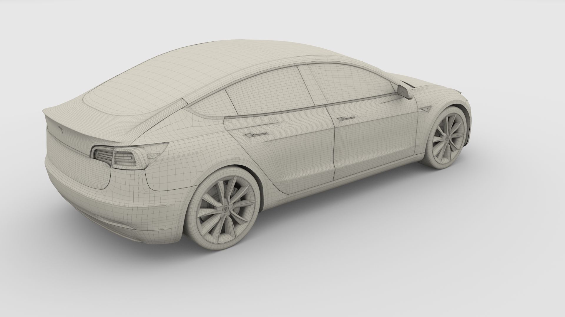 Tesla Model 3 Silver 3D model_12