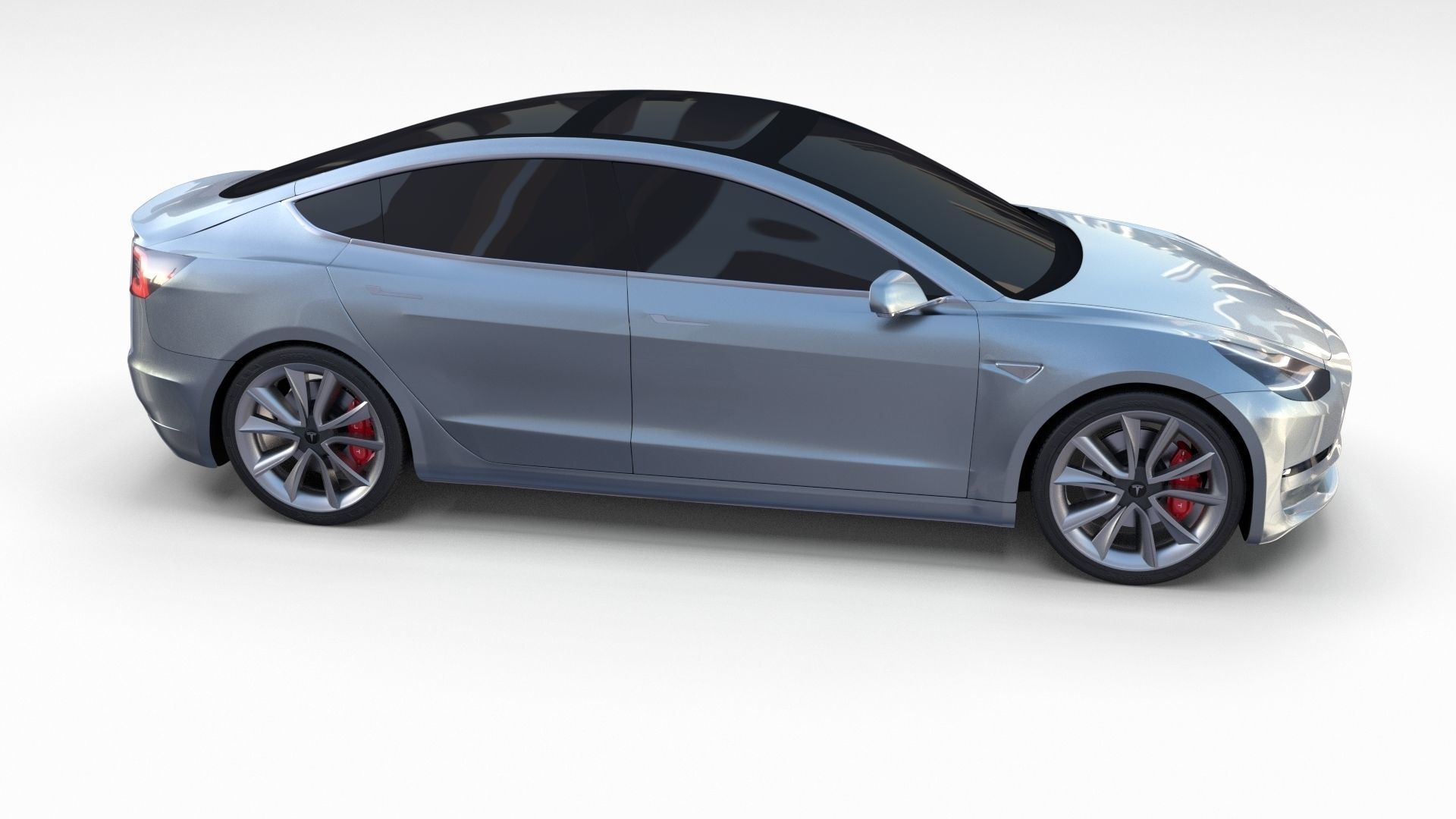 Tesla Model 3 Silver 3D model_42