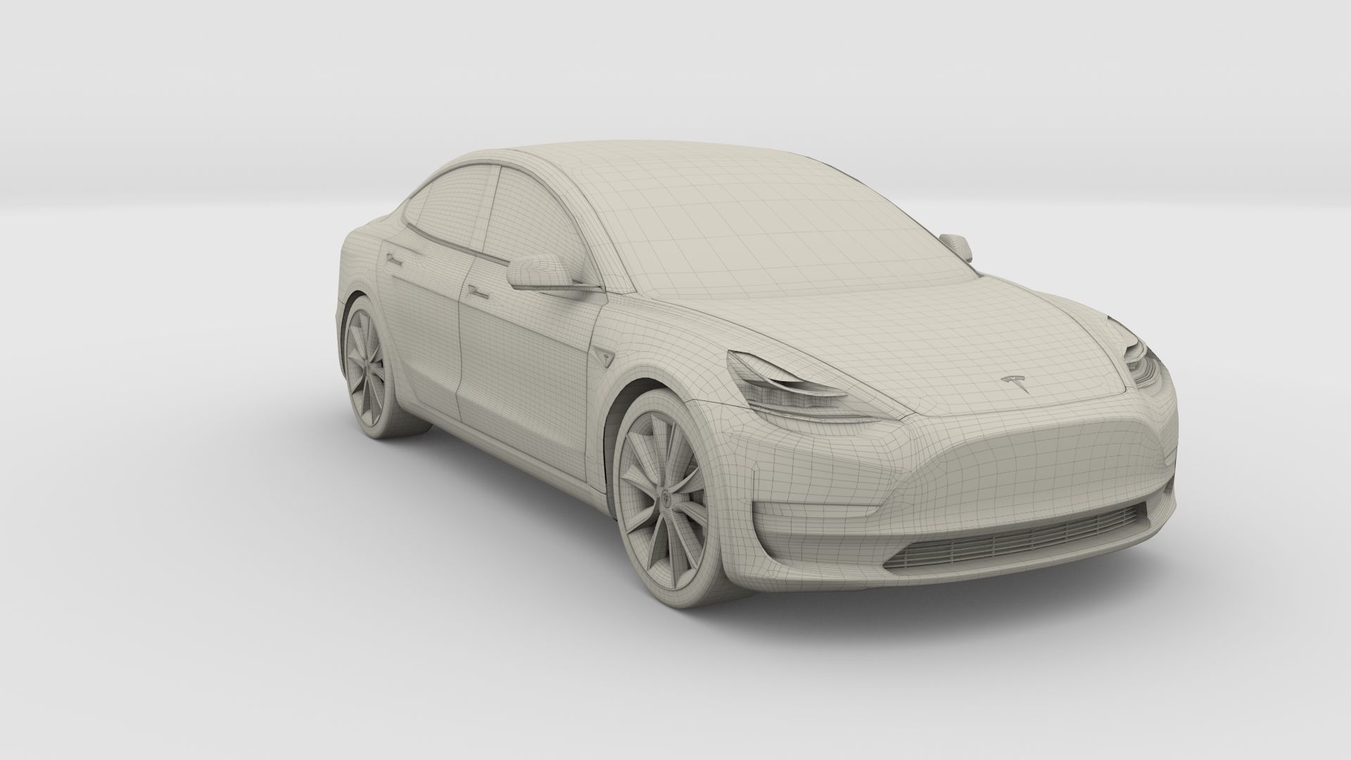 Tesla Model 3 Silver 3D model_23
