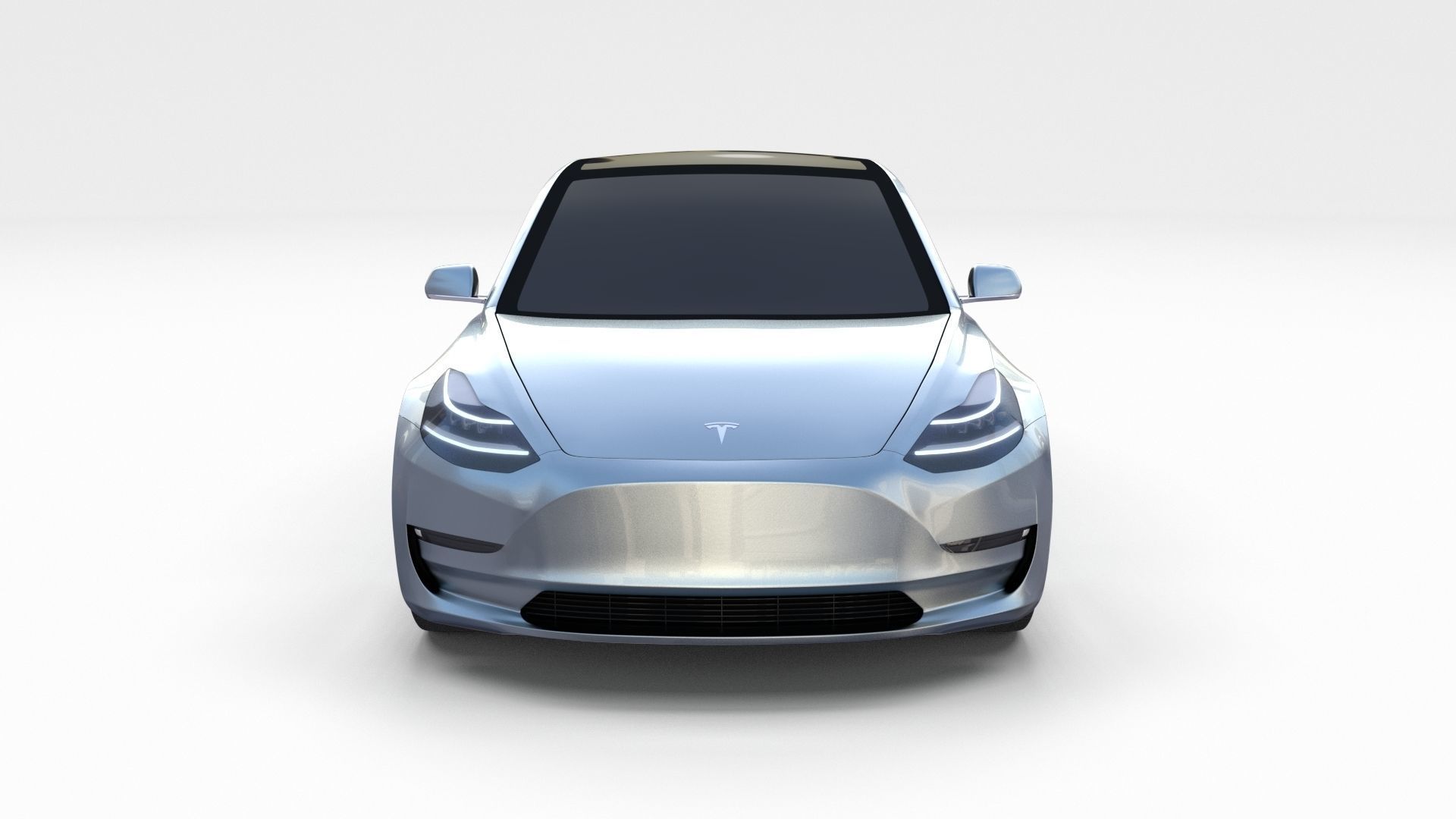Tesla Model 3 Silver 3D model_13