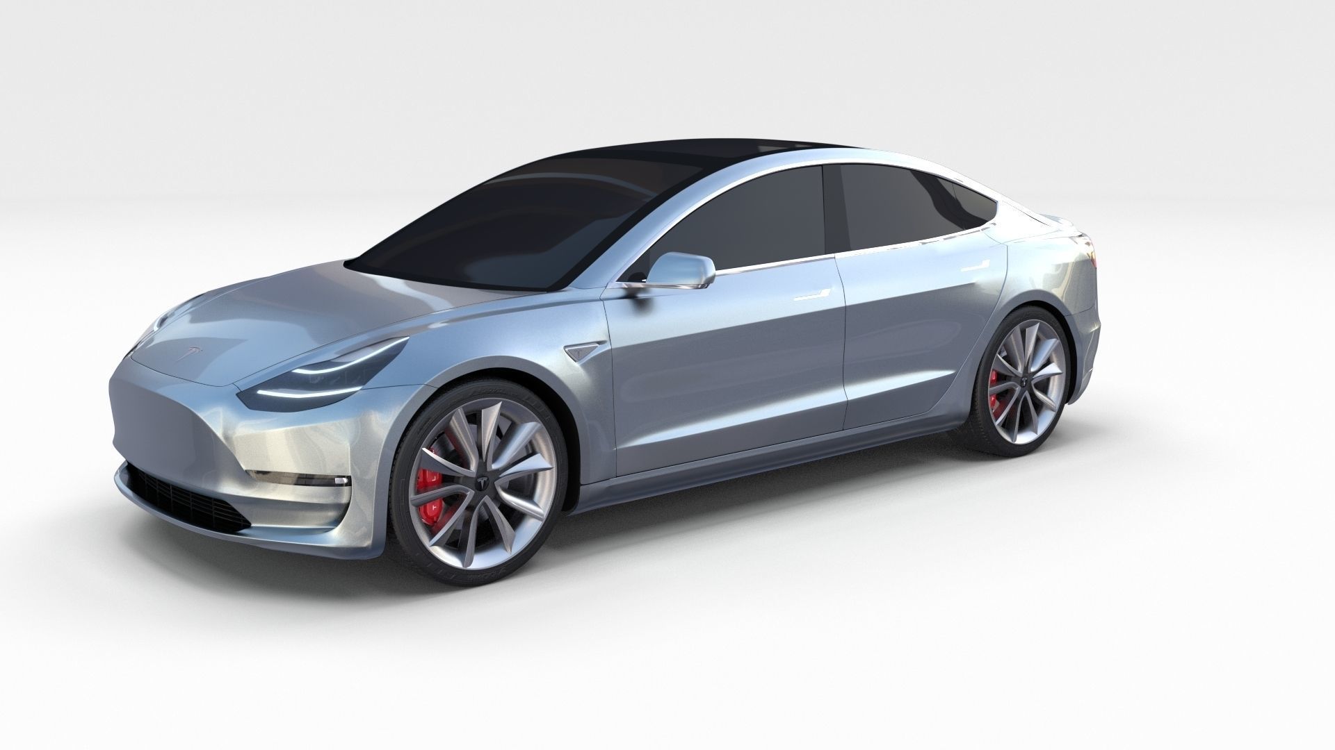 Tesla Model 3 Silver 3D model_18