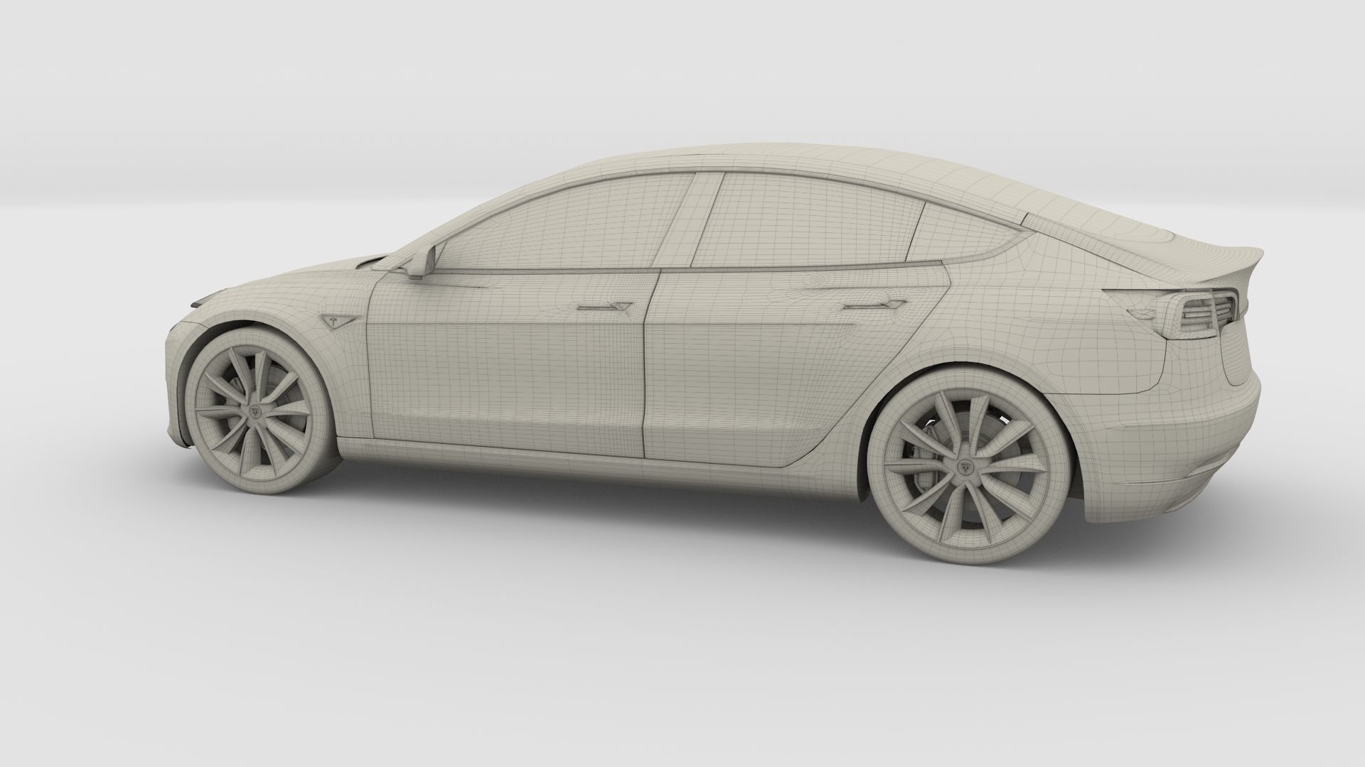 Tesla Model 3 Silver 3D model_33