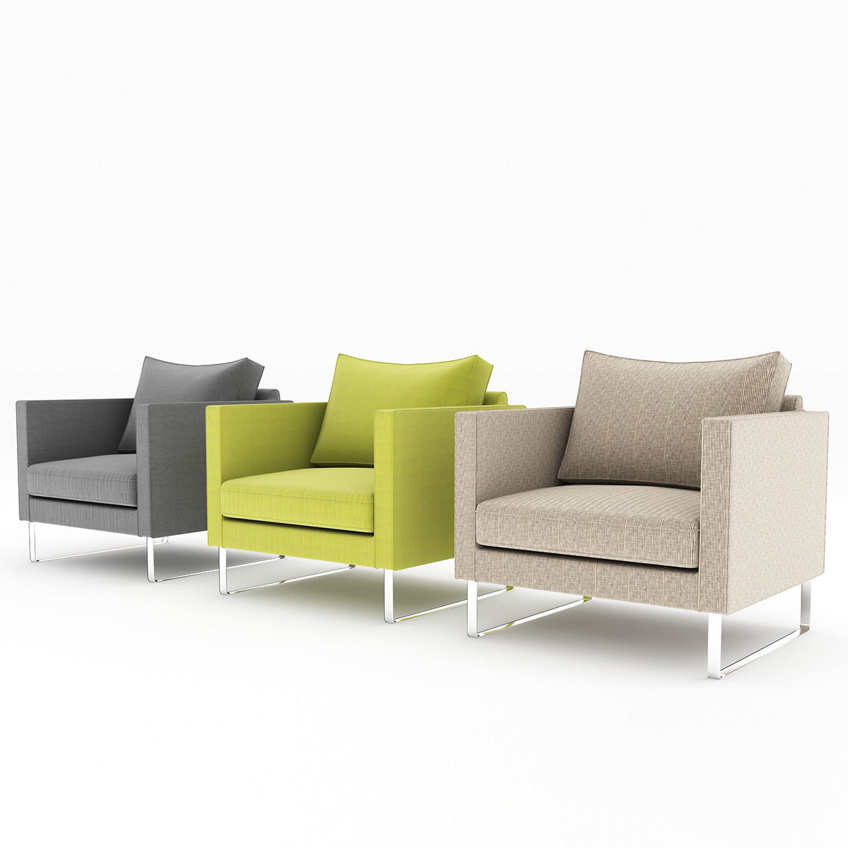 MELLBYchair three lounge chairs 3D model_3