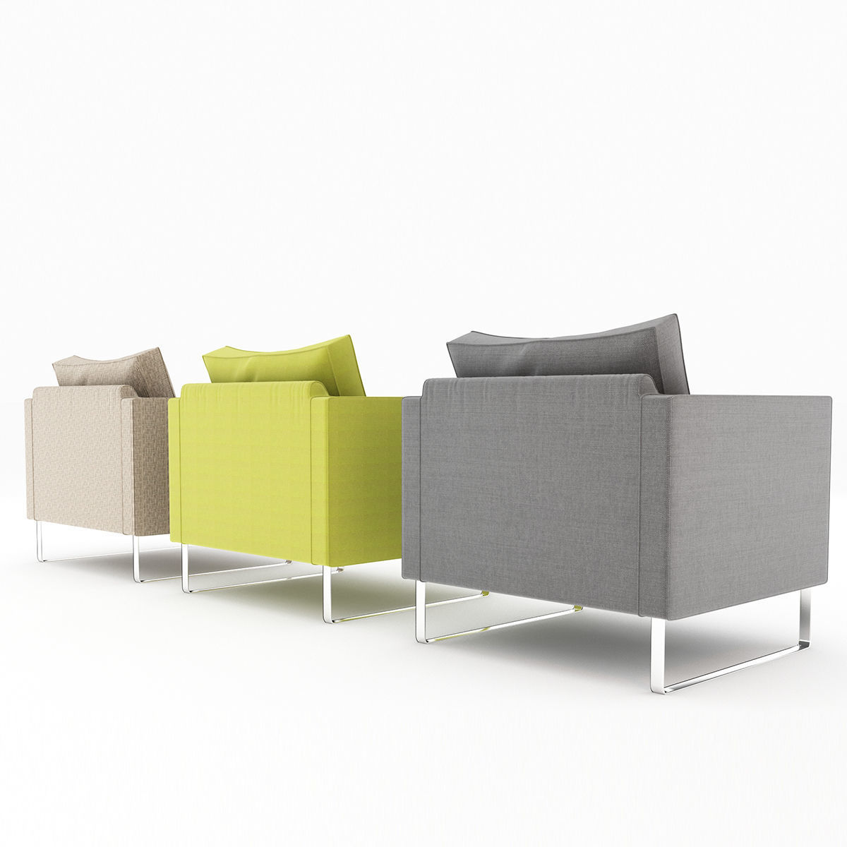 MELLBYchair three lounge chairs 3D model_4