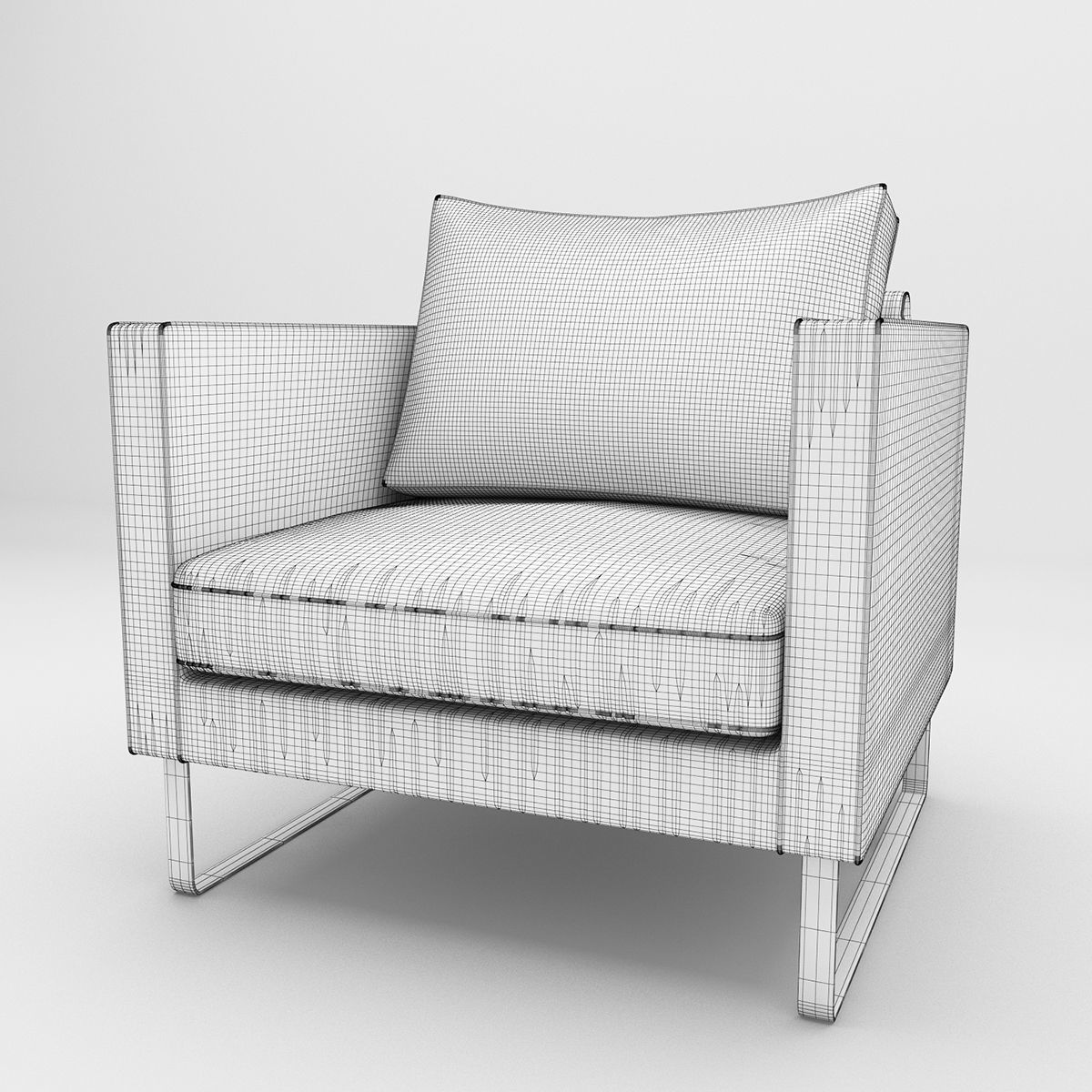 MELLBYchair three lounge chairs 3D model_7