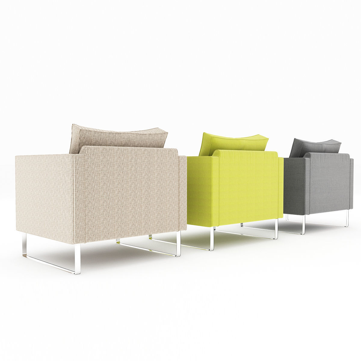 MELLBYchair three lounge chairs 3D model_5