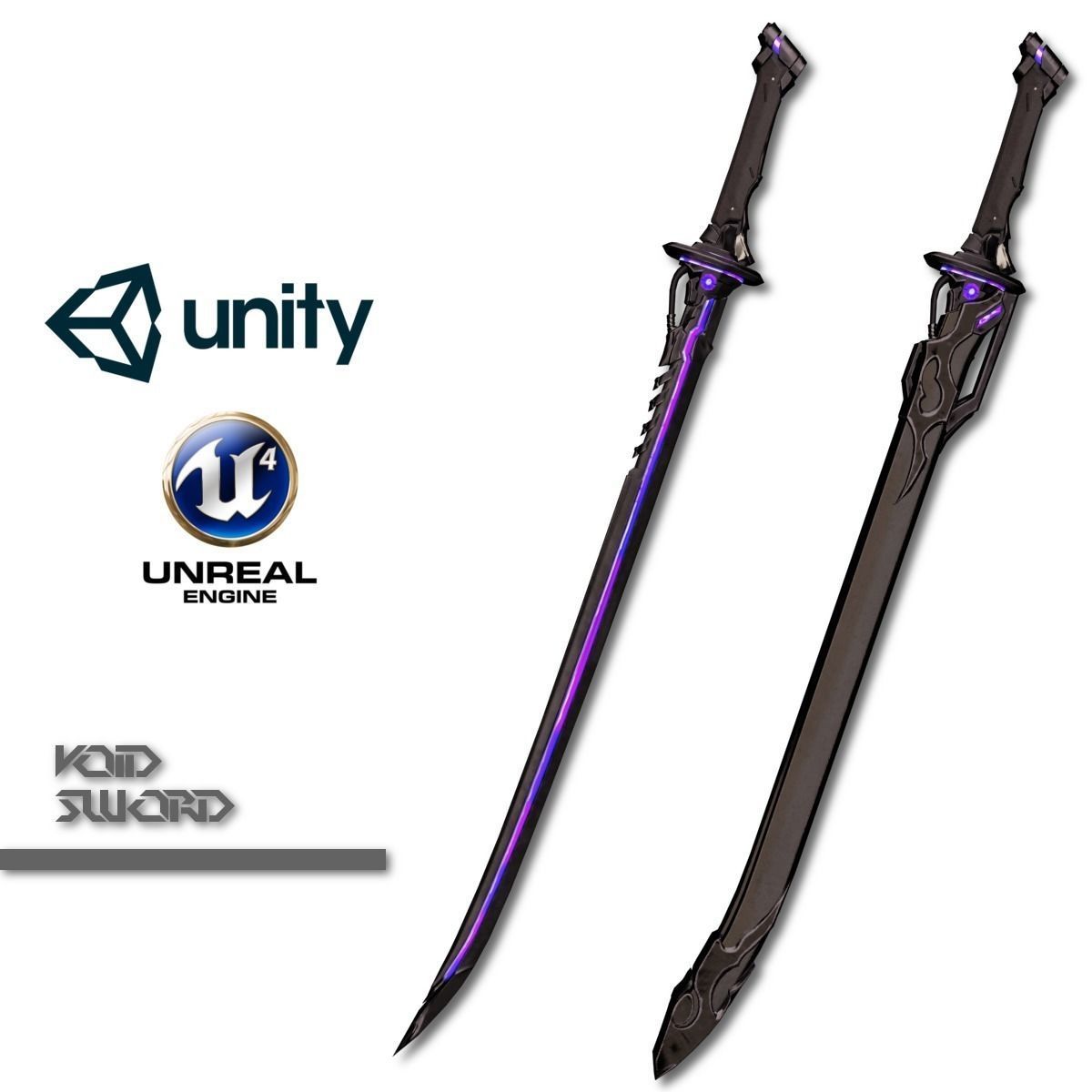 Void Sword Low-poly 3D model_0