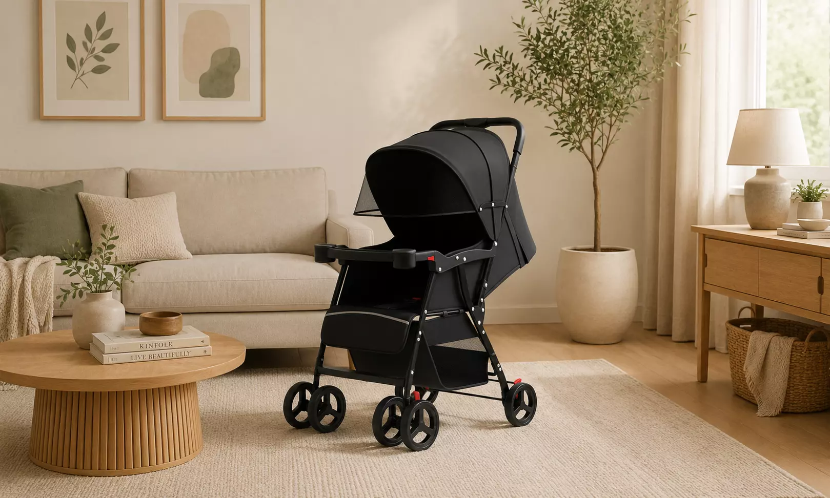 Modern Folding Baby Stroller Model 3D model