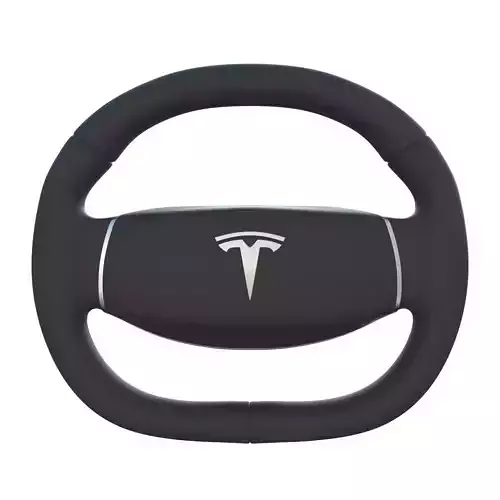 Tesla Model 3 Steering Wheel Low-poly 3D model