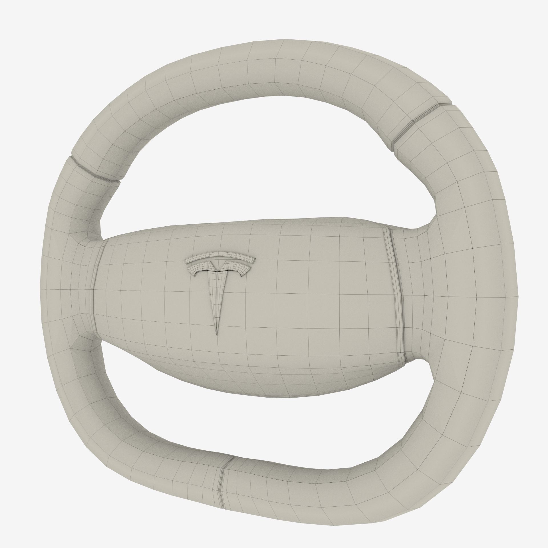 Tesla Model 3 Steering Wheel Low-poly 3D model_4