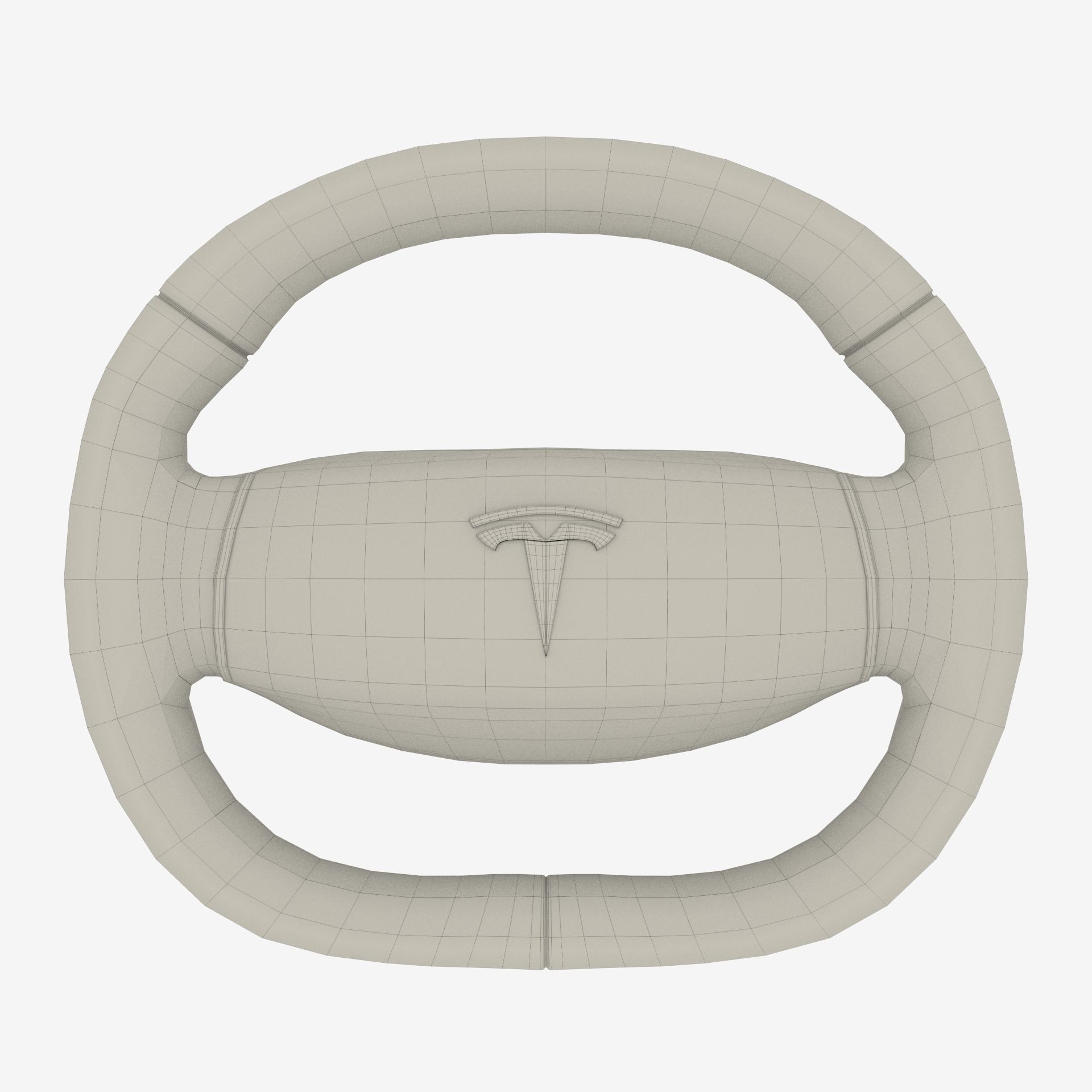 Tesla Model 3 Steering Wheel Low-poly 3D model_5