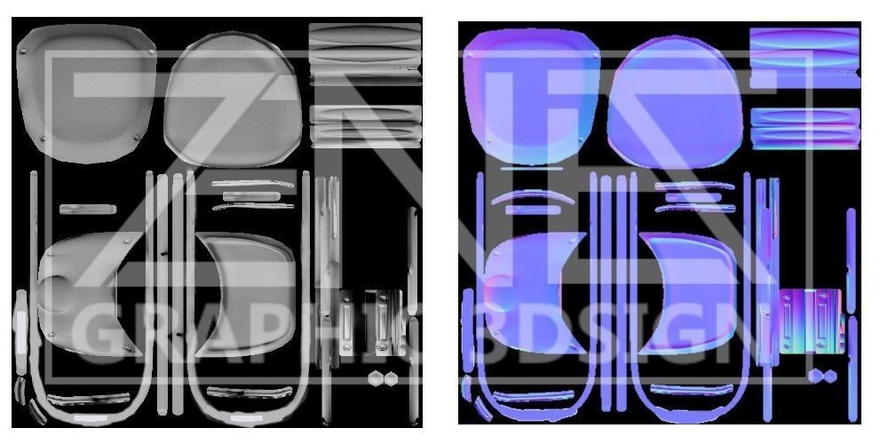 Adjustable Folding Chair Low-poly 3D model_6