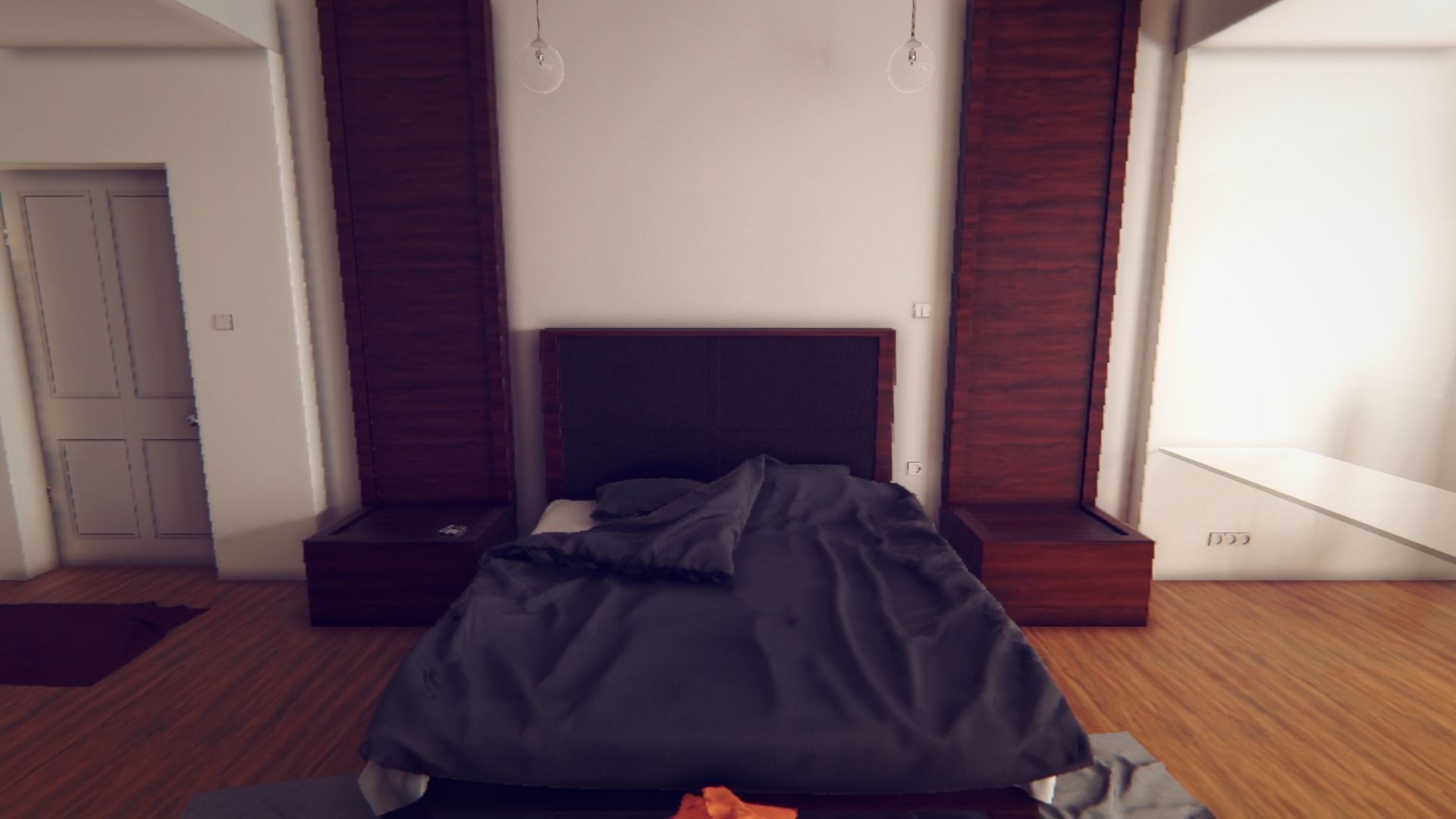 Modern Archviz Bedroom Low-poly 3D model_3