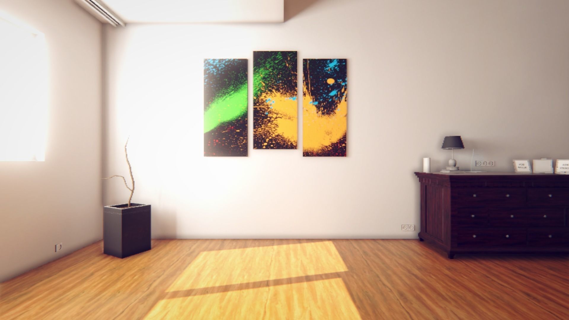 Modern Archviz Bedroom Low-poly 3D model_4