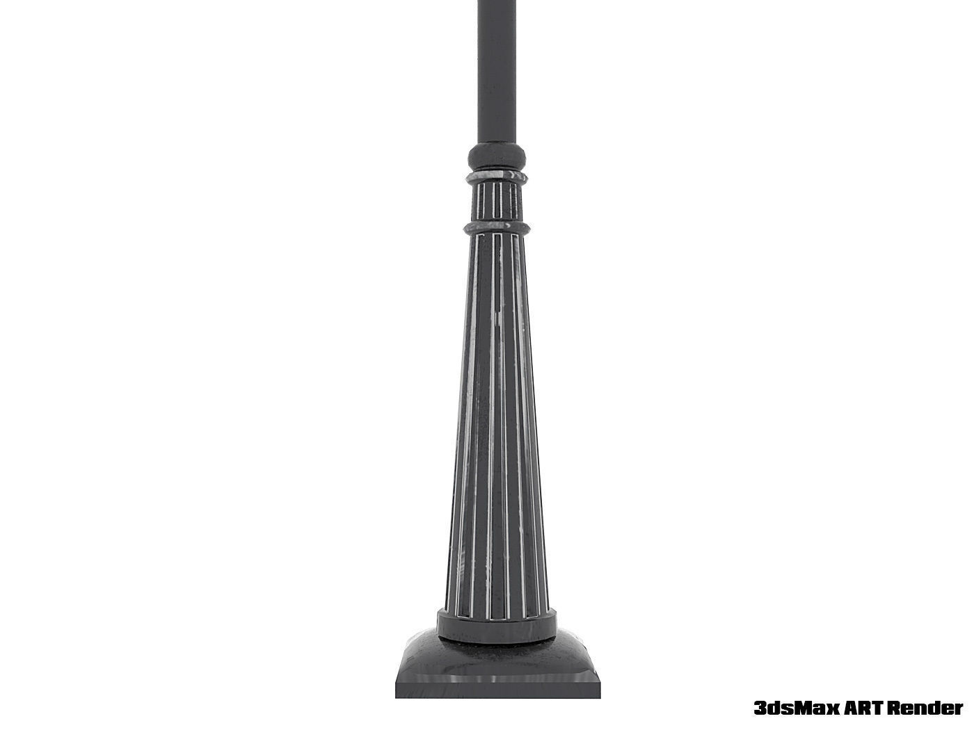 Double Arm Lamp Post Low-poly 3D model_3