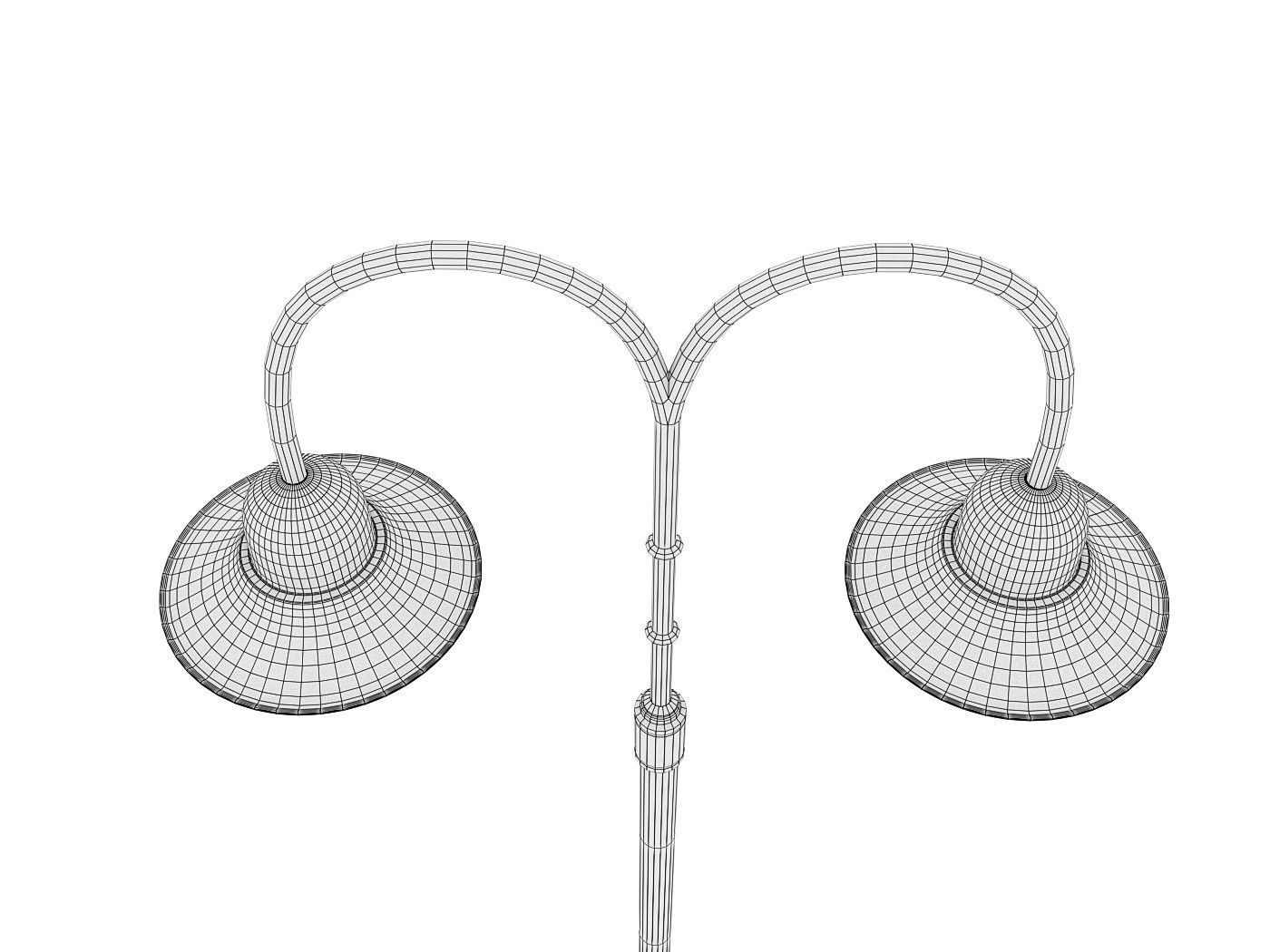 Double Arm Lamp Post Low-poly 3D model_15