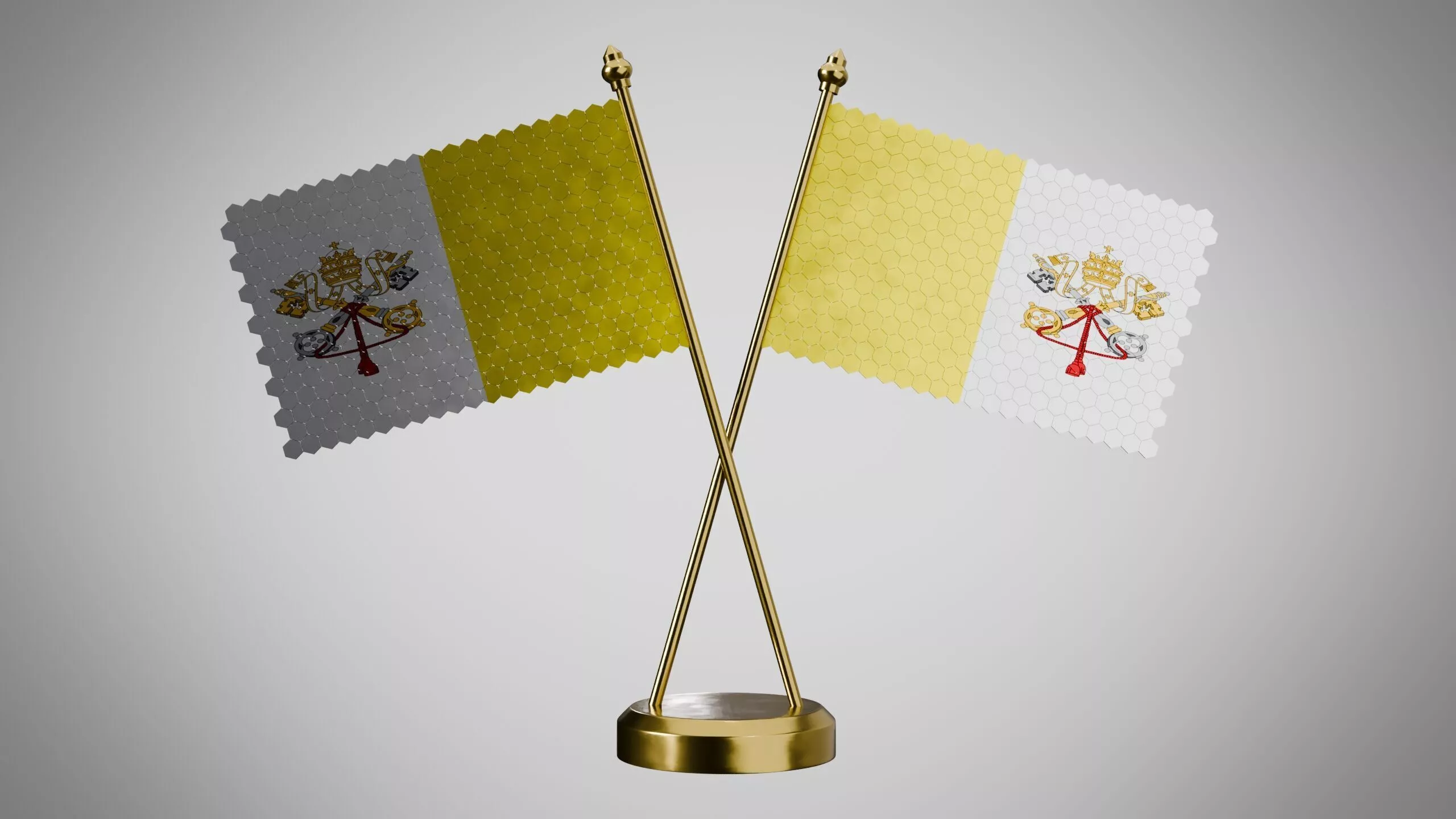 Table Flag of Holy See Low-poly 3D model