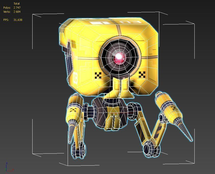 Utility Robot Low-poly 3D model_5