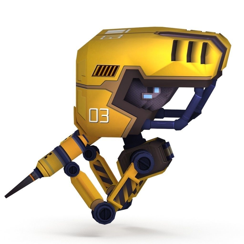 Utility Robot Low-poly 3D model_3
