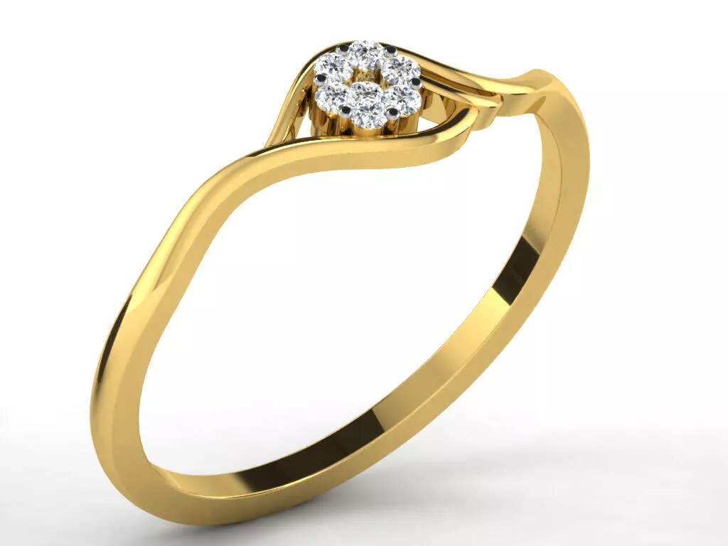 SILVER AND GOLD LADIES RING 3D print model