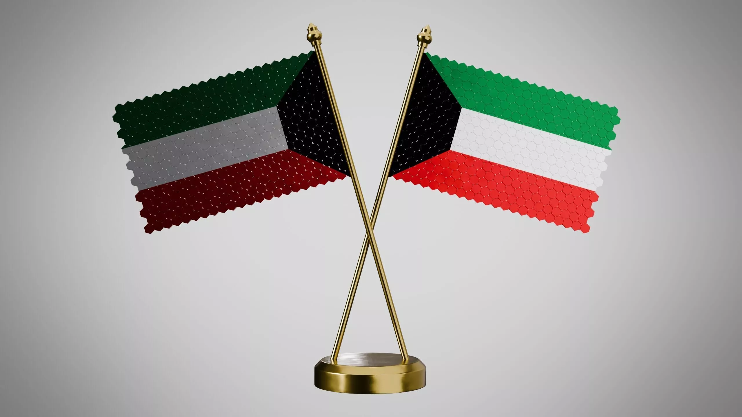 Table Flag of Kuwait Low-poly 3D model