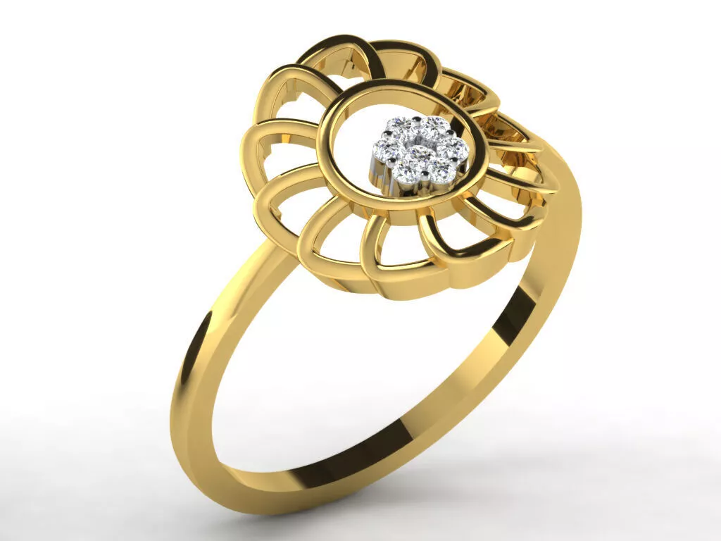 SILVER AND GOLD LADIES RING 3D print model