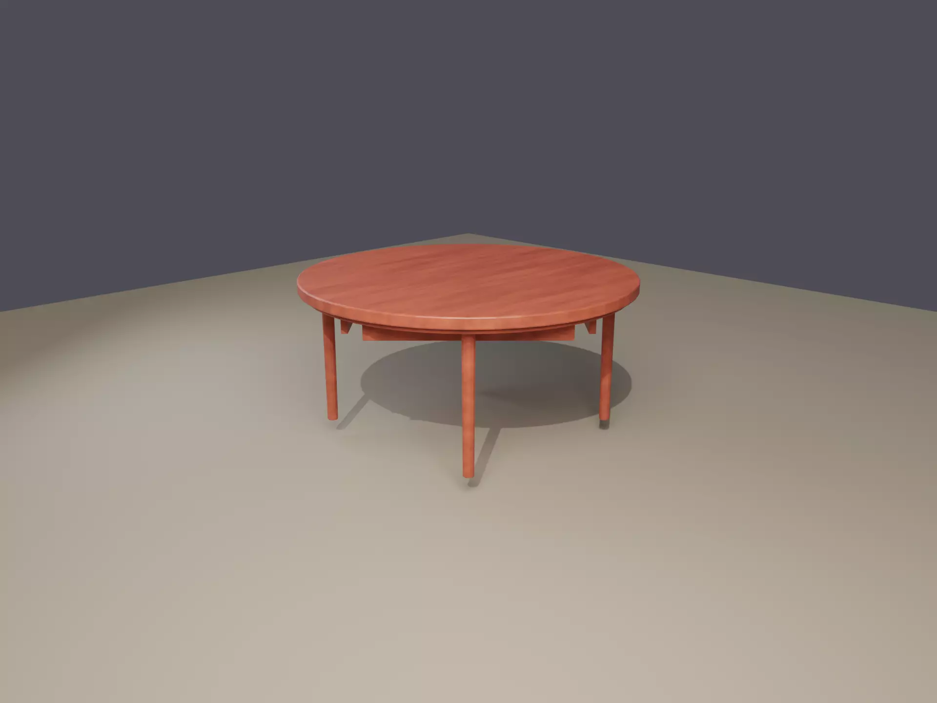 Japanese Chabudai Floor Table Red Lacquer Game-Ready PBR Low-poly 3D model