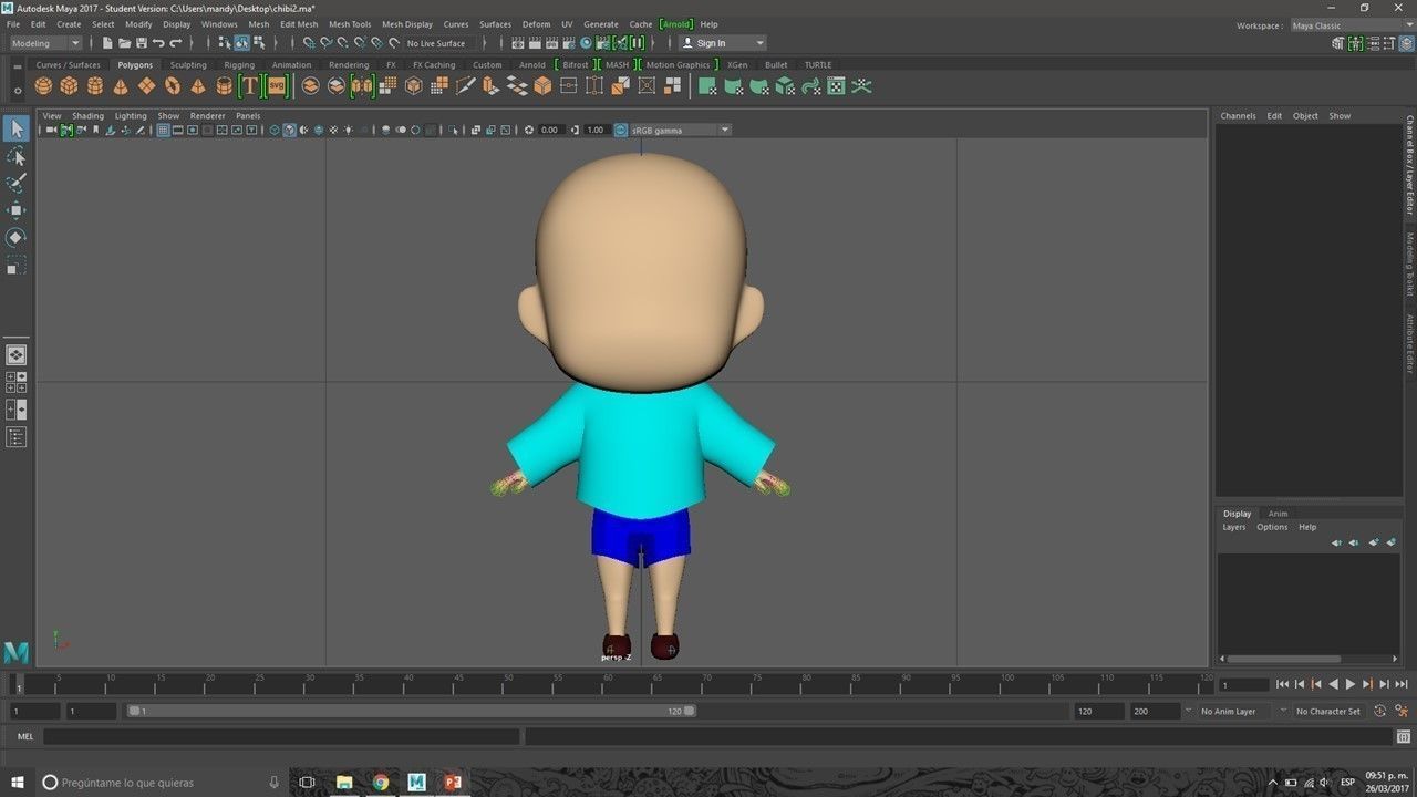 chibi character Low-poly 3D model_2