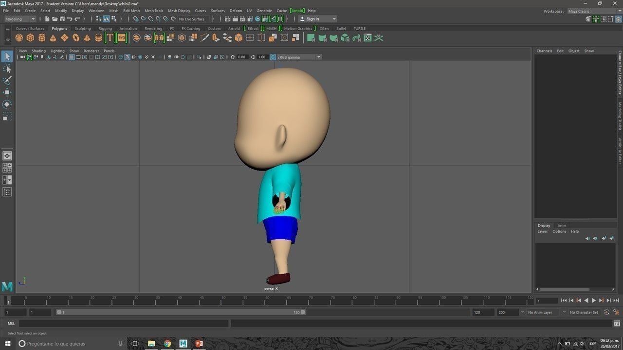 chibi character Low-poly 3D model_1