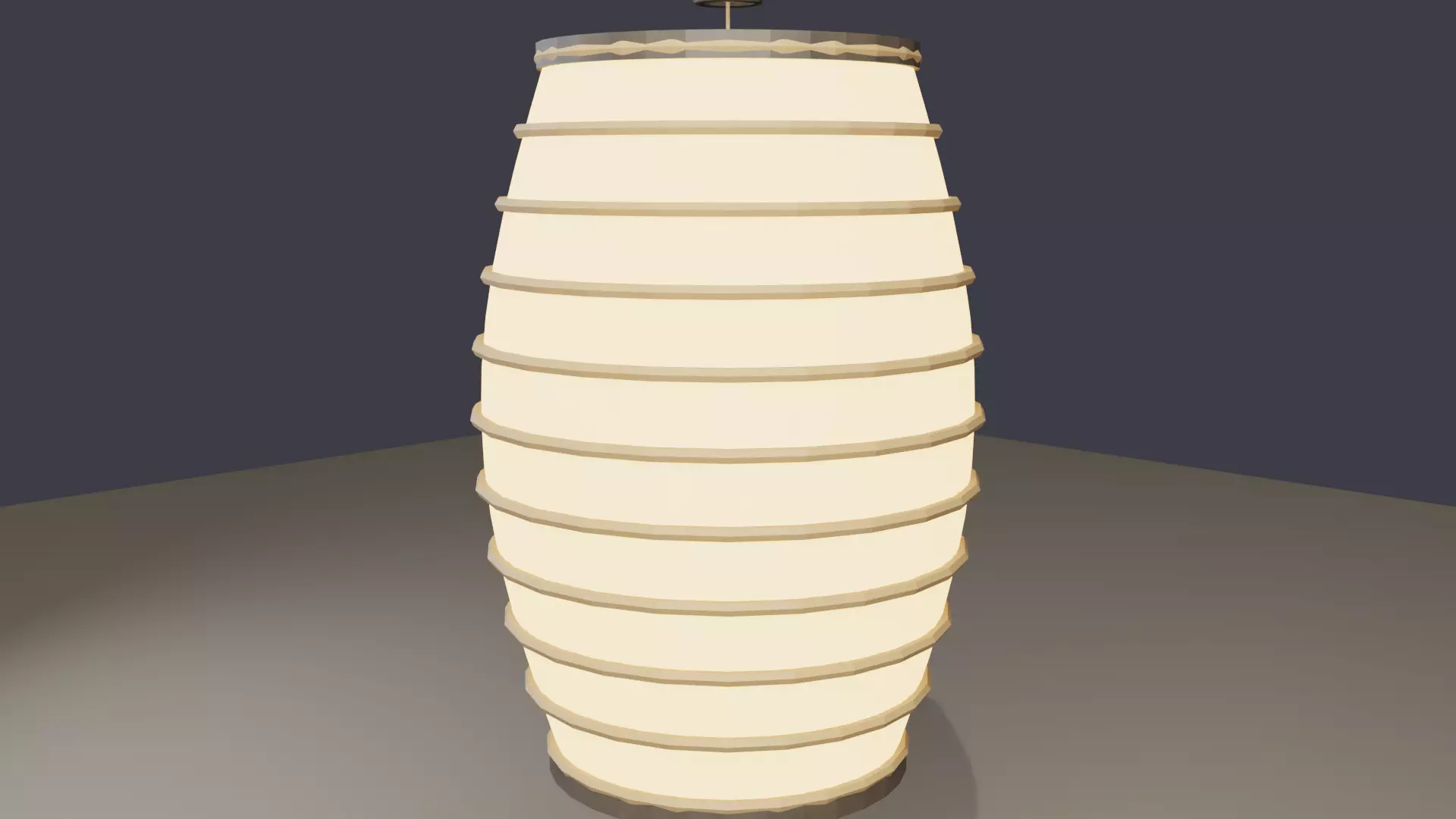 Japanese Chouchin Paper Lantern Black Lacquer Game-Ready PBR Low-poly 3D model