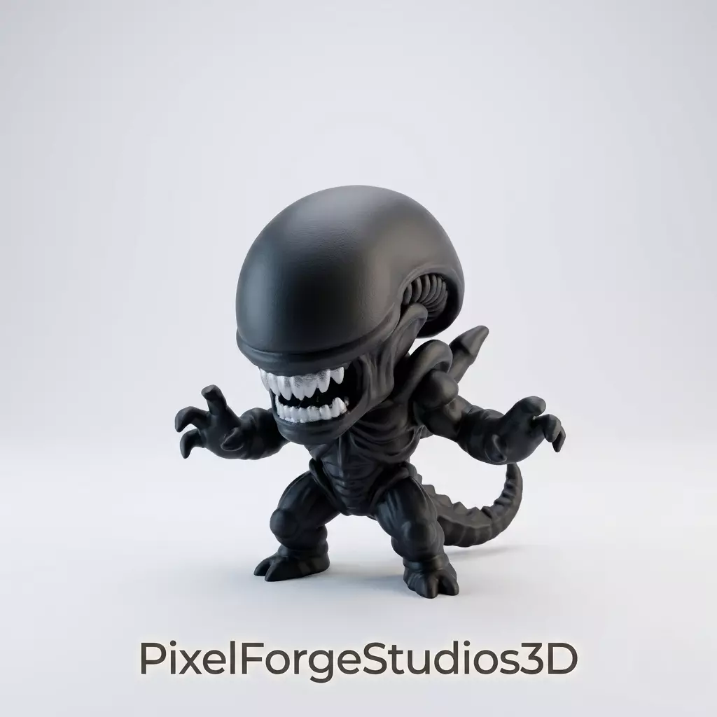 Alien Xenomorph Chibi Sci-Fi 3D Printable Model STL 3MF 3D print model