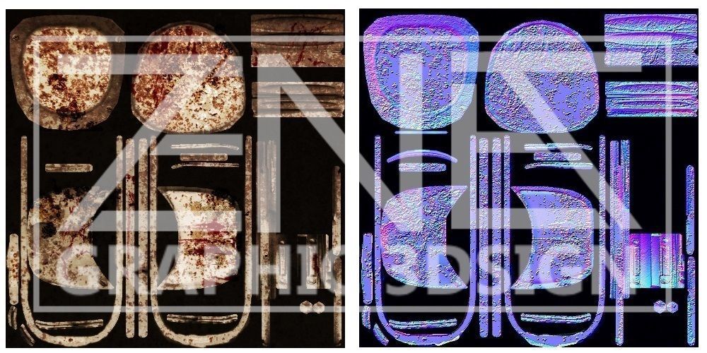 Post-Apocalyptic Folding Chair Set  --  Game-Ready Low-poly 3D model_18