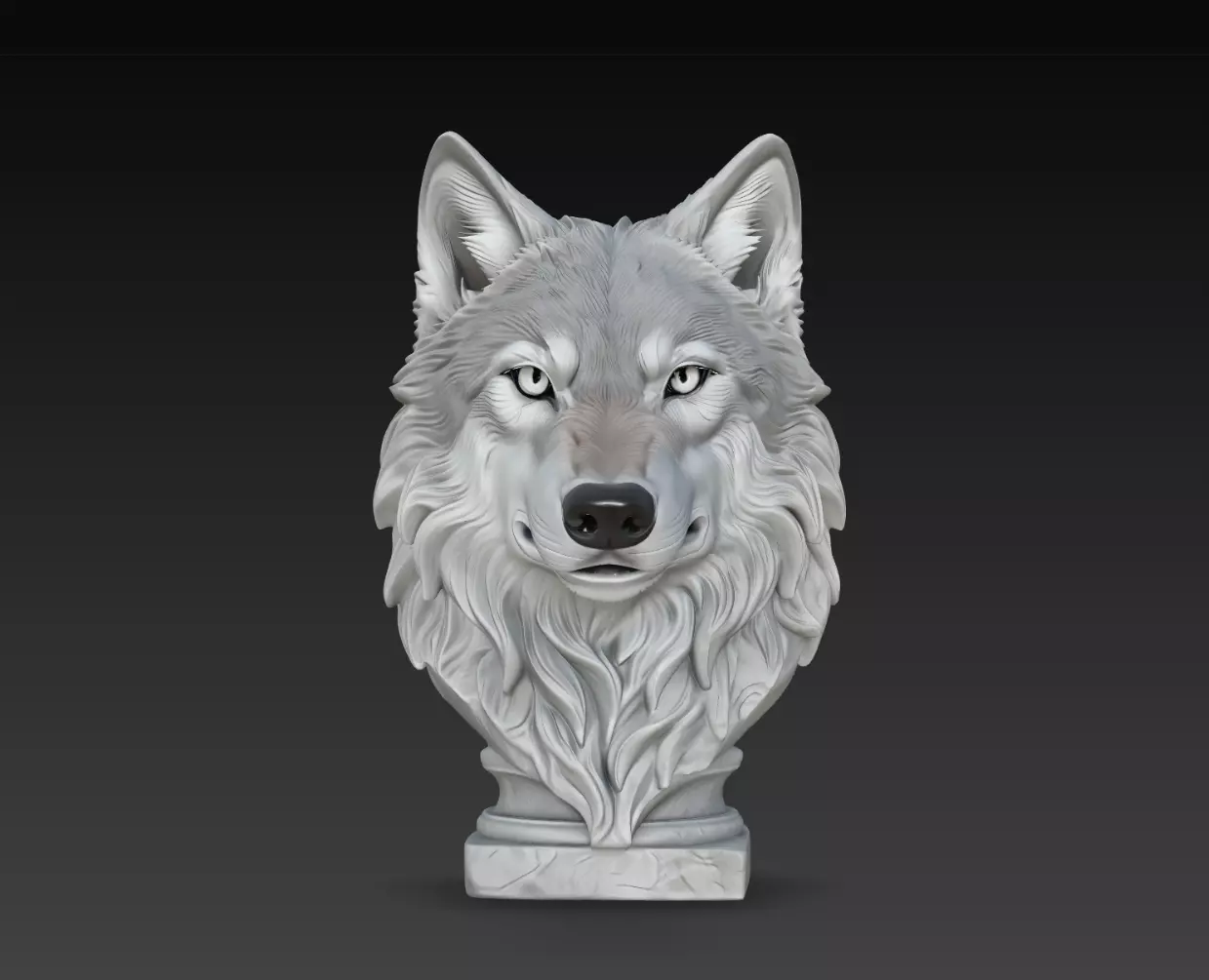 Northveil Wolf Head Bust Animal Sculpture STL Print Model 3D print model