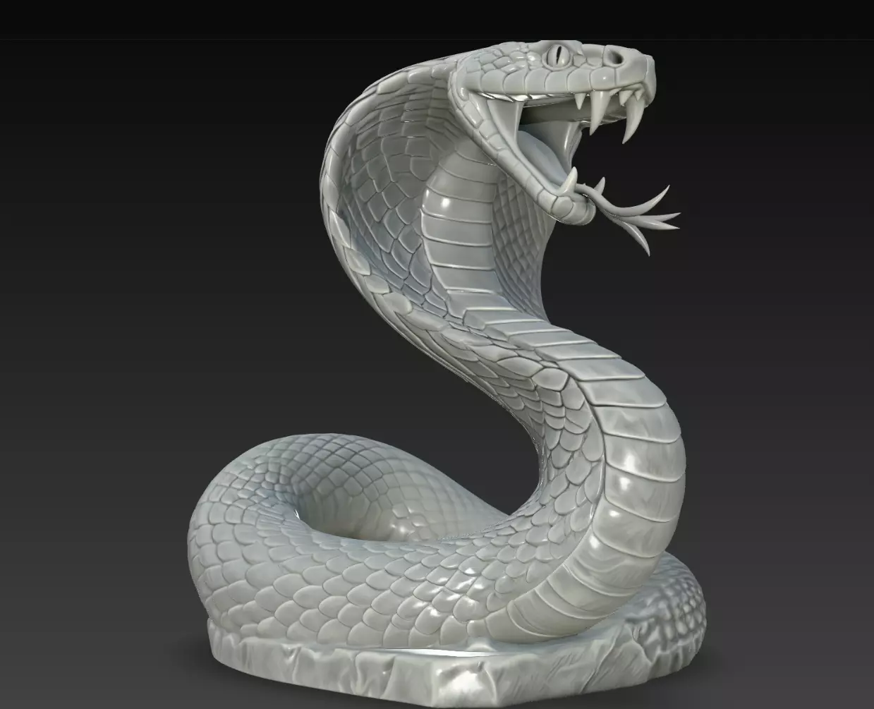 Silvercoil Striking Cobra Snake Statue STL Print Model 3D print model