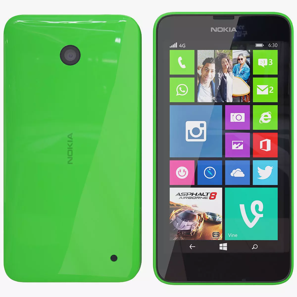 Nokia 635 green 3D model_0