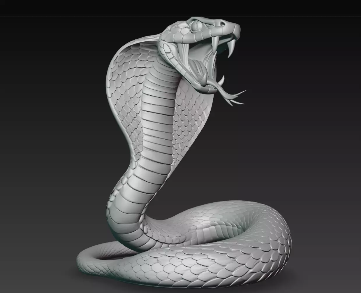 Venomhood King Cobra Snake Statue STL Print Model 3D print model