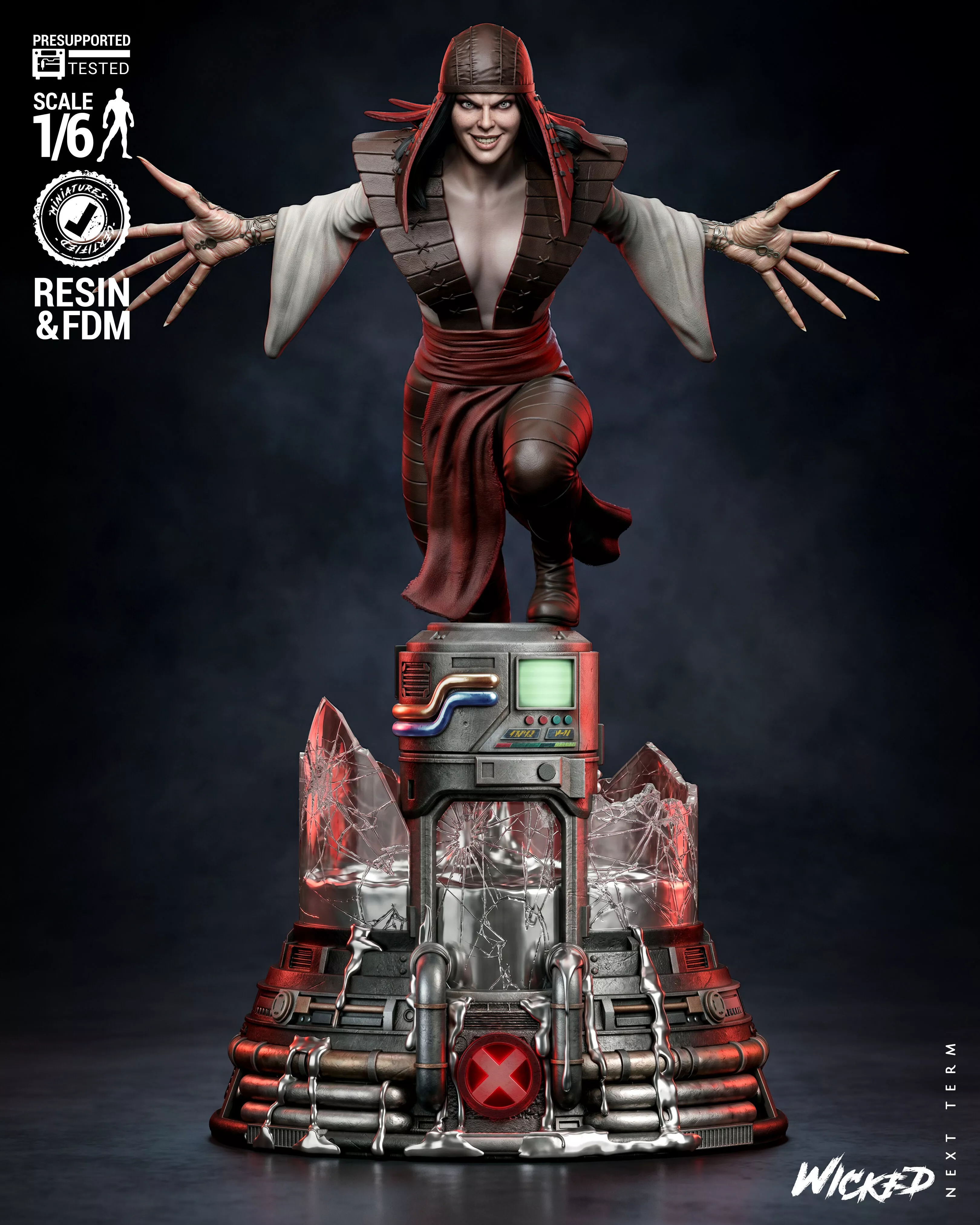 Wicked Marvel Lady Deathstrike Sculpture 3D print model