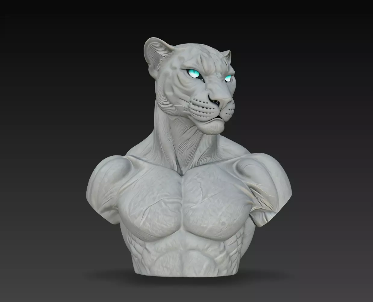 Snowfang Panther Warrior Bust STL Print Model 3D print model