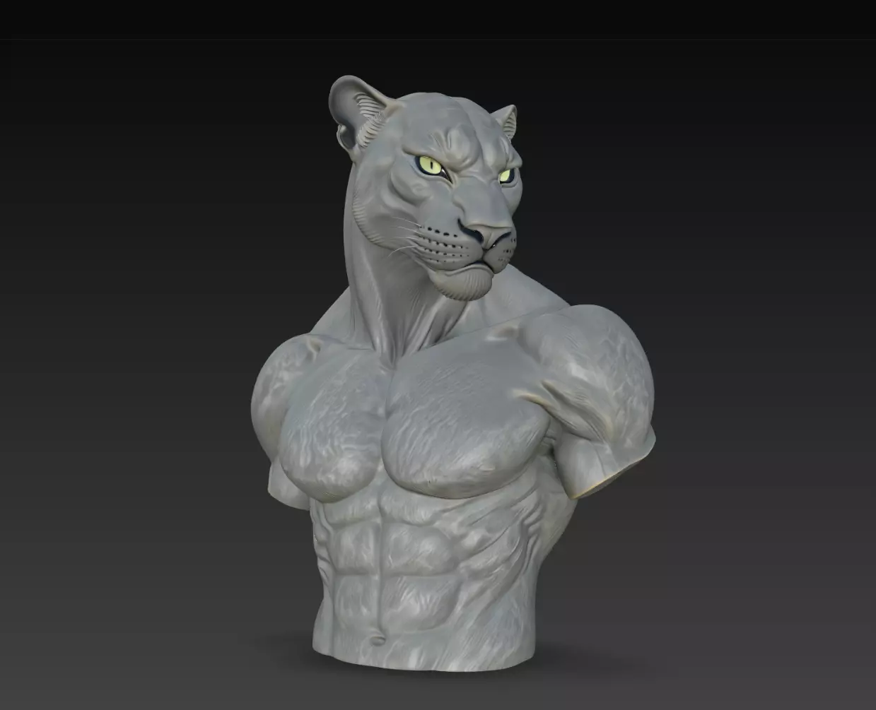 Moonclaw Feline Warrior Bust STL Print Model 3D print model