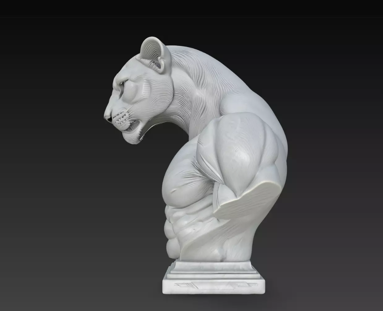 Sidecrest Panther Warrior Bust Wildlife STL Print Model 3D print model