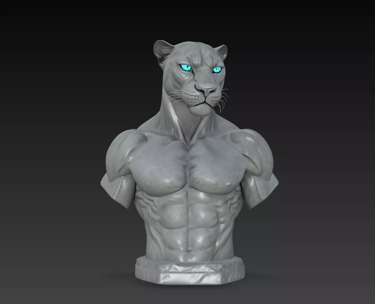 Aquaeye Panther Champion Bust STL Print Model 3D print model